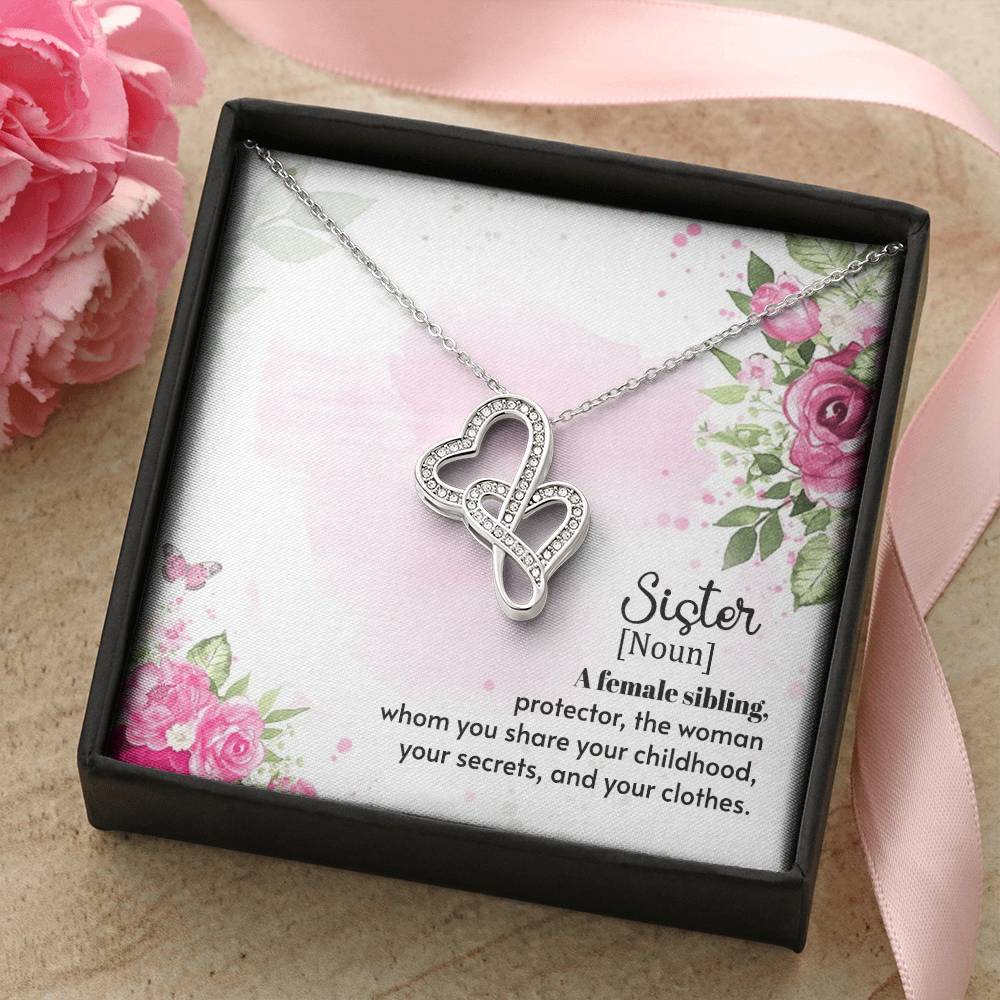 A Female Sibling -  Double Hearts Necklace