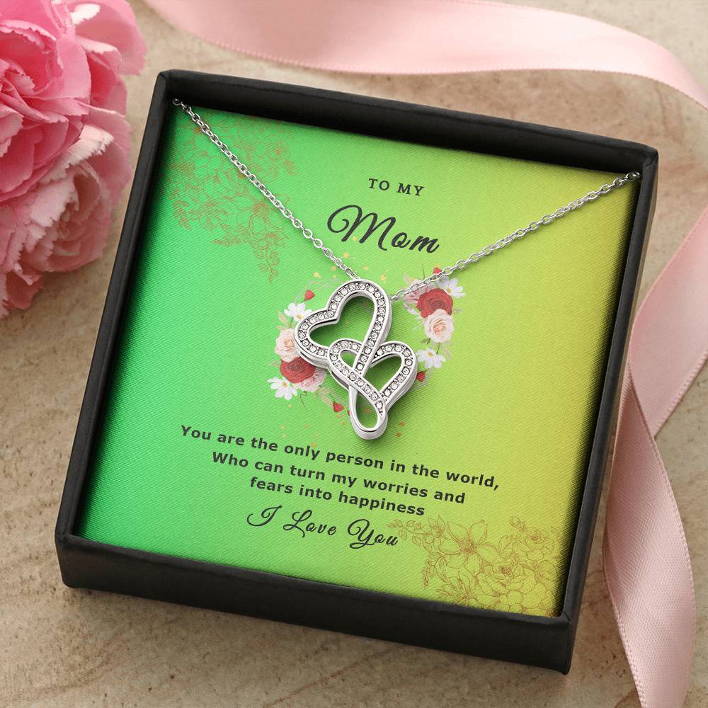 Fears Into Happiness-Necklace Double Hearts Necklace