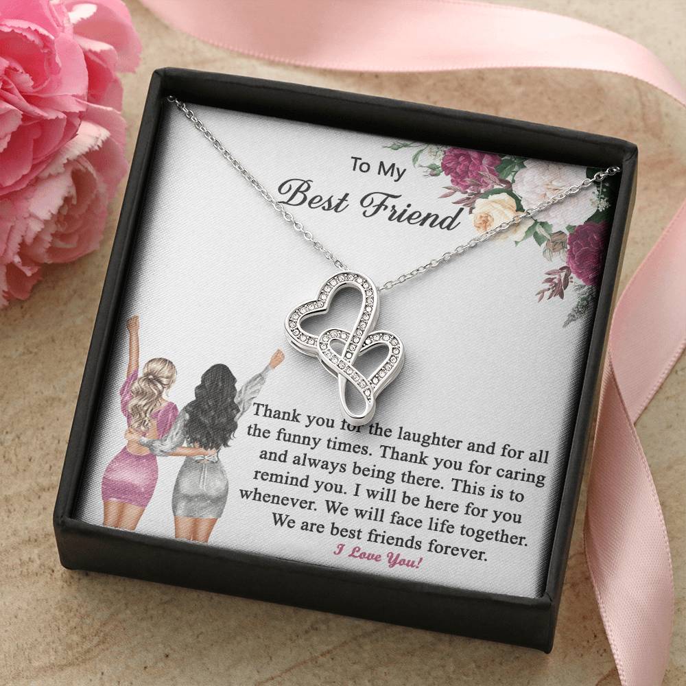 Gift For Best Friend Friend - Necklace Double Hearts Necklace