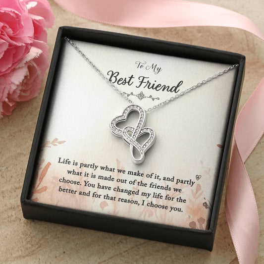 Best Friend Wedding Gift Best Friend Wedding Necklace Best Friend Wedding Day Gift To My Best Friend On Your Wedding D Double Hearts Necklace