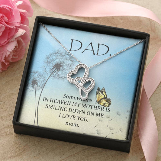 Dad - The Years May Pass But Still You Stay - Necklace 1 Double Hearts Necklace