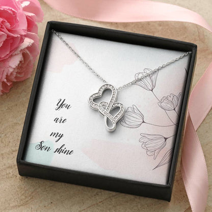 You Are My Son Shine -  Double Hearts Necklace