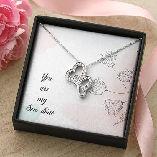 You Are My Son Shine -  Double Hearts Necklace