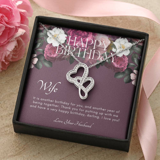 Birthday Gift For Wife From Husband Wife Necklace Meaningful Gift For Wife Double Hearts Necklace