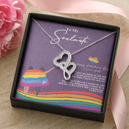 Valentine's Gift To My Soulmate Double Hearts Necklace