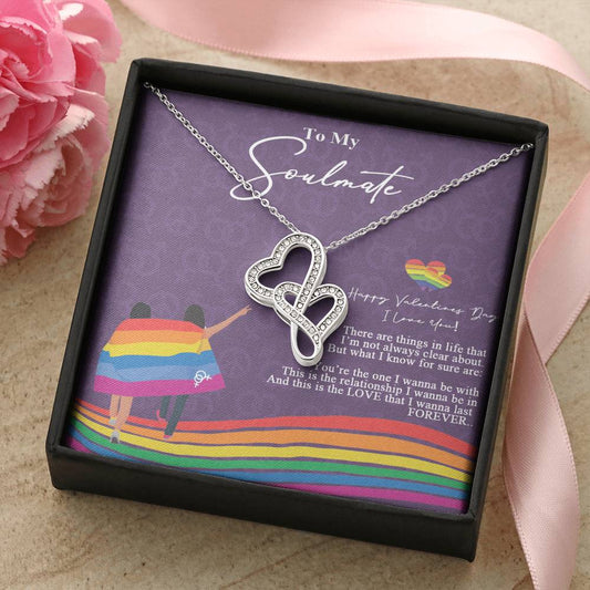 Valentine's Gift To My Soulmate Double Hearts Necklace