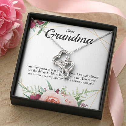 For Grandma 1 Double Hearts Necklace