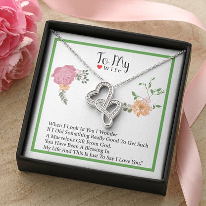 To My Wife 1(1) Double Hearts Necklace