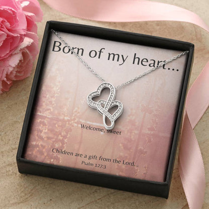 Born Of My Heart - Double Heart Necklace Double Hearts Necklace
