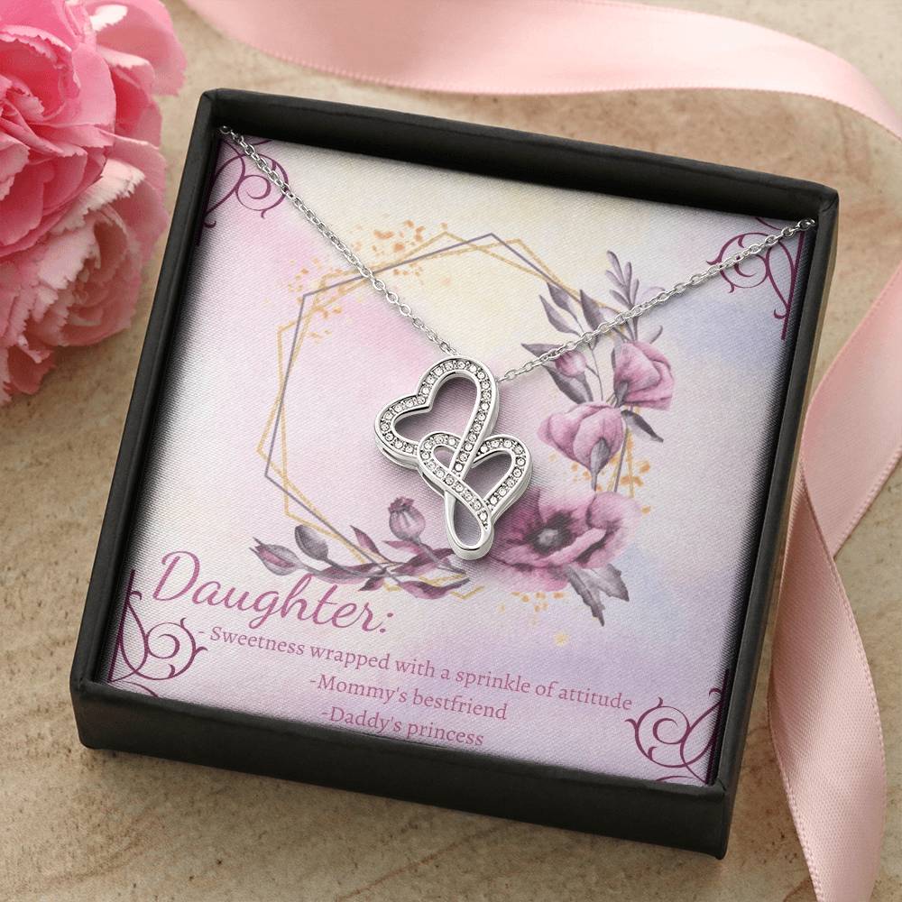 Daughter Necklace Daughter Jewelry Mother Daughter Double Hearts Necklace