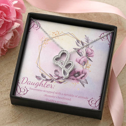 Daughter Necklace Daughter Jewelry Mother Daughter Double Hearts Necklace