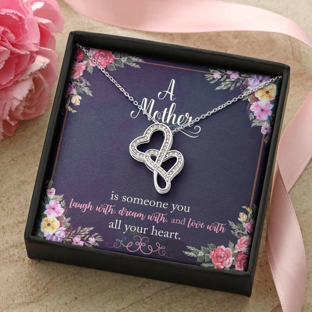 Birthday Gift For Mother Mother Gift Necklace Christmas Gift Meaningful Mother Gift 2 Double Hearts Necklace