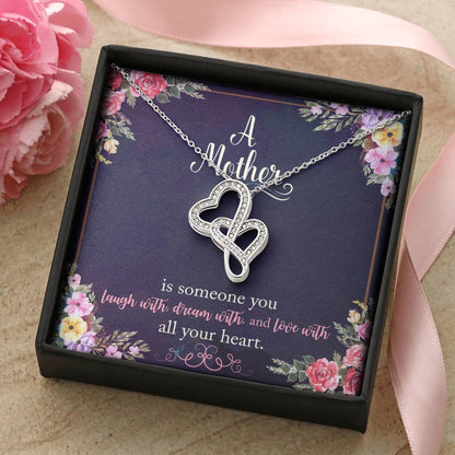 Birthday Gift For Mother Mother Gift Necklace Christmas Gift Meaningful Mother Gift 2 Double Hearts Necklace
