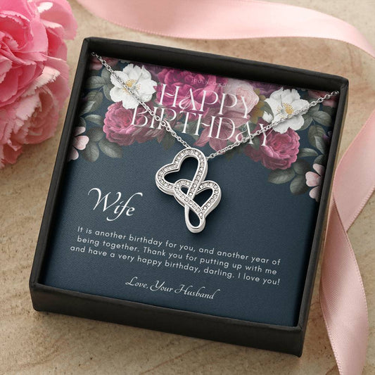 Birthday Gift For Wife From Husband Wife Necklace Meaningful Gift For Wife 1 Double Hearts Necklace