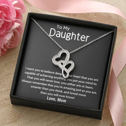 Daughter Gift Necklace Daughter Birthday Gift Gift For Daughter Daughter Jewelry 6 Double Hearts Necklace
