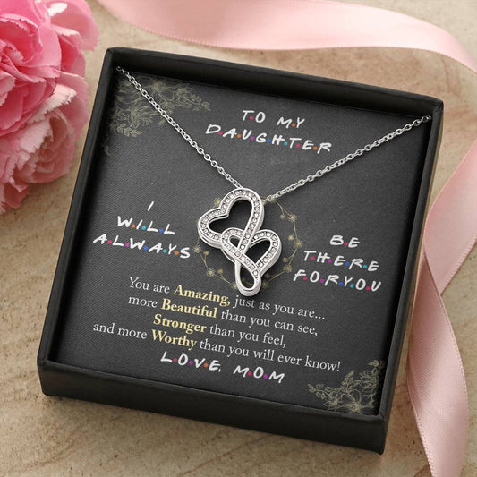 Gift For Daughter From Dad Daughter Father Necklace To My Daughter Necklace Daughter Gift From Dad To My Daughter Daug Double Hearts Necklace