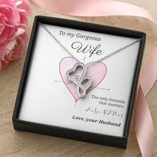 To Wife Mathematical Love Formula  Double Hearts Necklace