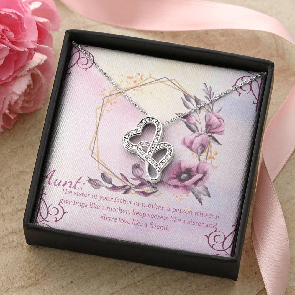 Aunt Gift Aunt Charm Aunt Jewelry New Aunt Best Auntie Ever Aunt Necklace My Aunt Loves Me Auntie Double Hearts Necklace