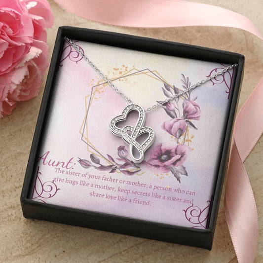 Aunt Gift Aunt Charm Aunt Jewelry New Aunt Best Auntie Ever Aunt Necklace My Aunt Loves Me Auntie Double Hearts Necklace