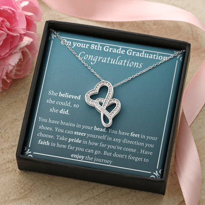 Double Heart 8Th Grade Graduation  She Believed Double Hearts Necklace