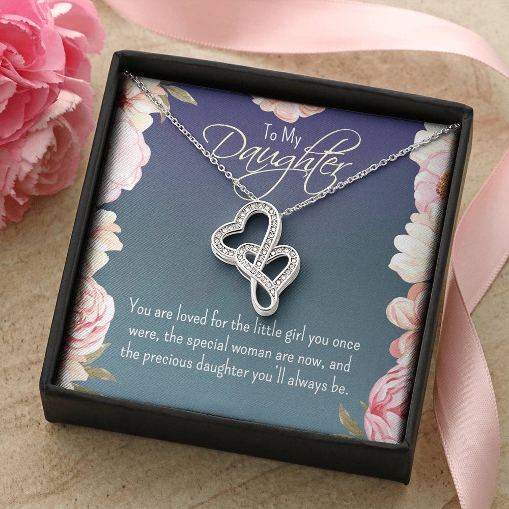 For Daughter 1 Double Hearts Necklace