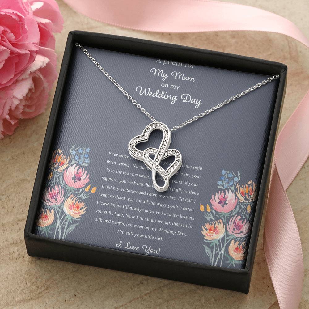 A Poem For My Mom Double Hearts Necklace