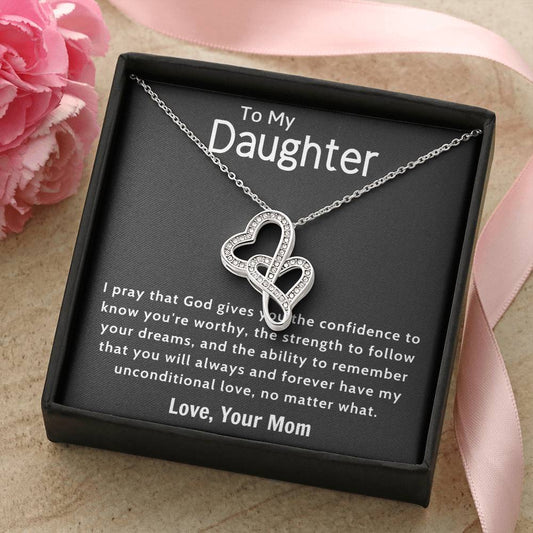 Daughter Gift Necklace Daughter Birthday Gift Gift For Daughter Daughter Jewelry 11 Double Hearts Necklace