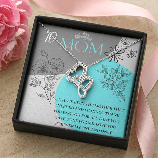 For Mother With Lovely Message Card Double Hearts Necklace