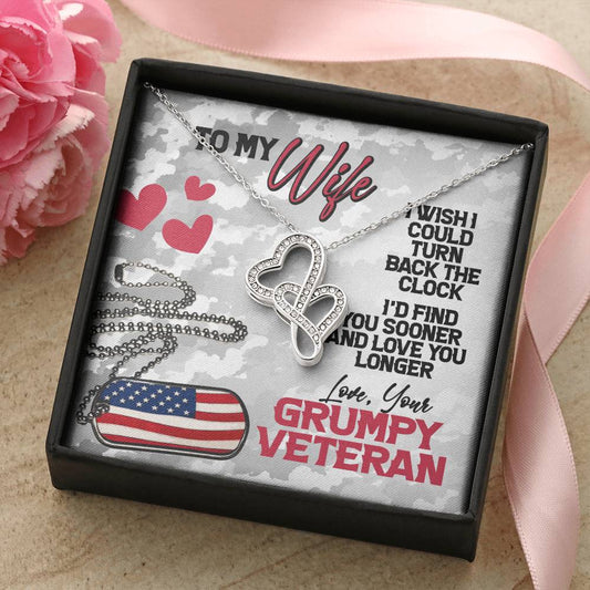 Wife Necklace - To My Wife Necklace - Husband To Wife Necklace -Your Last Everything.- Husband To Wife Gift-Interlocki Double Hearts Necklace