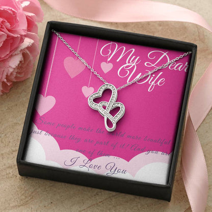 For Wife Double Hearts Necklace
