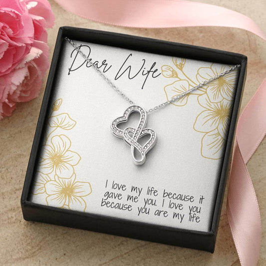Dear Wife Double Hearts Necklace