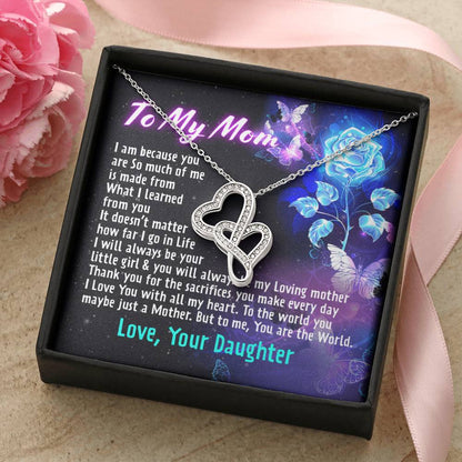 Gift For Mom -  Double Hearts Necklace