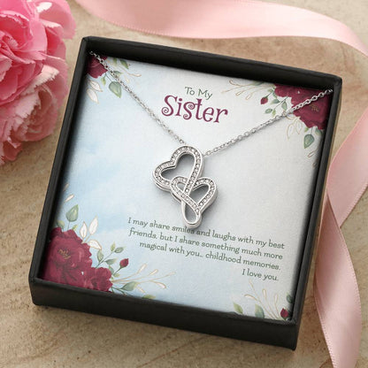 For Sister 1 Double Hearts Necklace