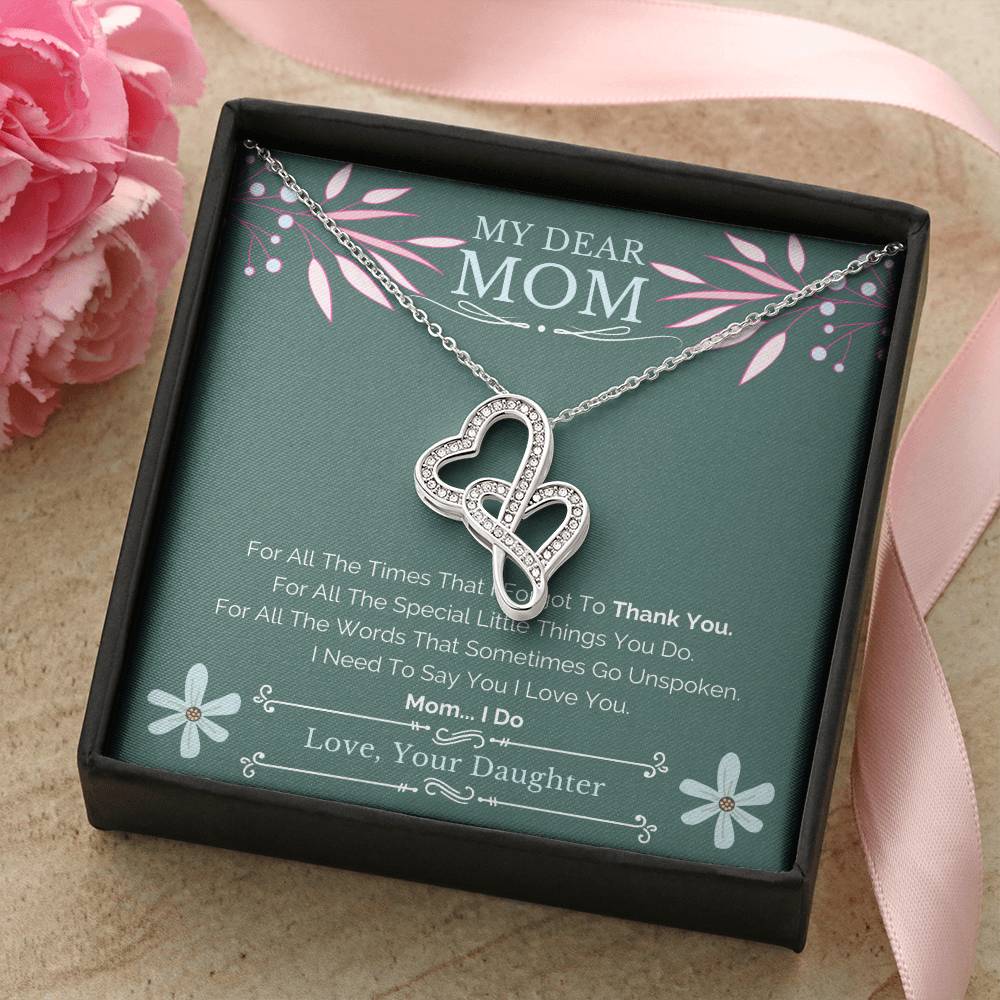 Daughter To Mom Necklace Double Hearts Necklace