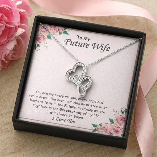 Gift For Future Wife. Birthday Gift. Christmas Gift. Double Hearts Necklace