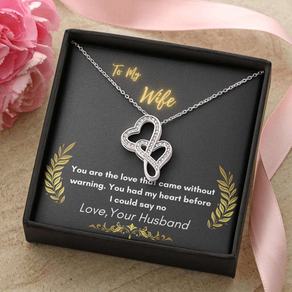 To My Wife 1 Double Hearts Necklace