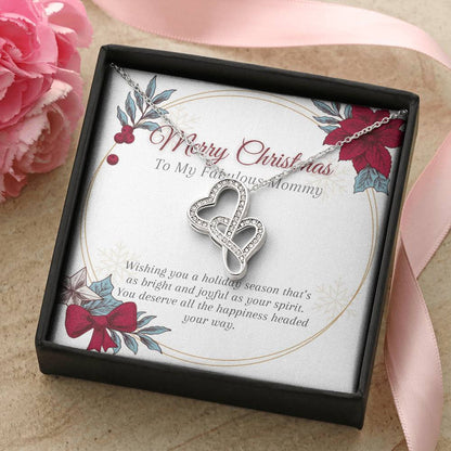 Christmas Gift For Mother Double Hearts Necklace