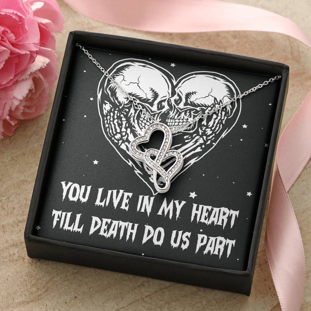 You Live In My Heart 5 Double Hearts Necklace