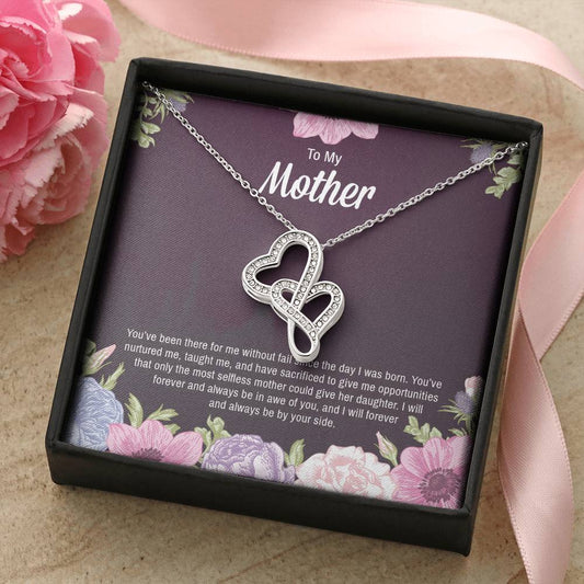 For Mother 3 Double Hearts Necklace