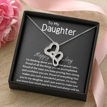 Daughter Gift Necklace Daughter Birthday Gift Gift For Daughter Daughter Jewelry 5 Double Hearts Necklace