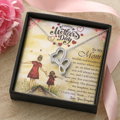 Best Necklace Gift For Mom Double Hearts Necklace