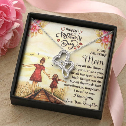 Best Necklace Gift For Mom - Best Mother's Gift Idea 2021 Double Hearts Necklace