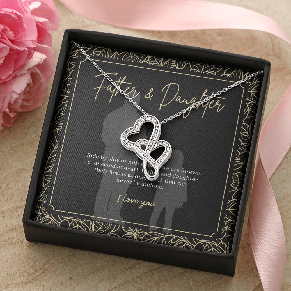 Father Gift 1.7 Double Hearts Necklace