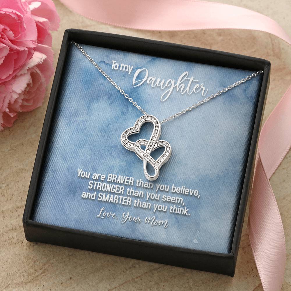 Daughter Gift Necklace Daughter Birthday Gift Gift For Daughter Daughter Jewelry 1 Double Hearts Necklace