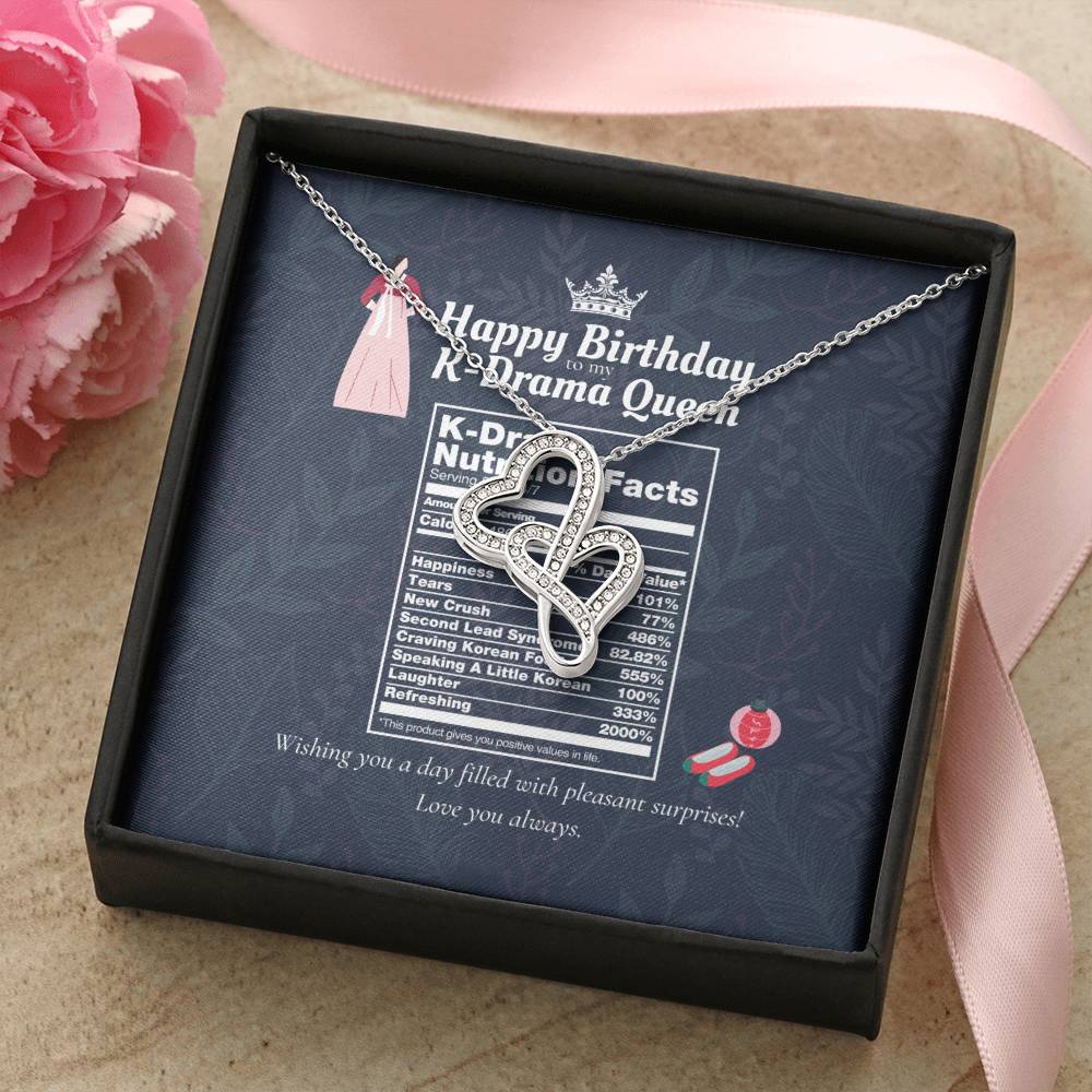 Gift For Korean Drama Fan  Gift For Best Friend Who Loves Korean Drama  Gift For K Drama Fan  Korean Drama Necklace  B Double Hearts Necklace