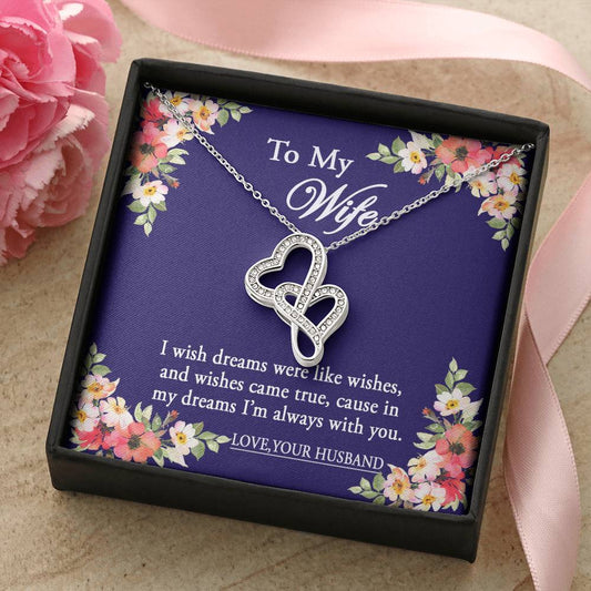 To My Wife Necklace - Anniversary Gift For Wife Birthday Gift For Wife Gift For Wife Necklace For Wife Gift For Wife B 5 Double Hearts Necklace