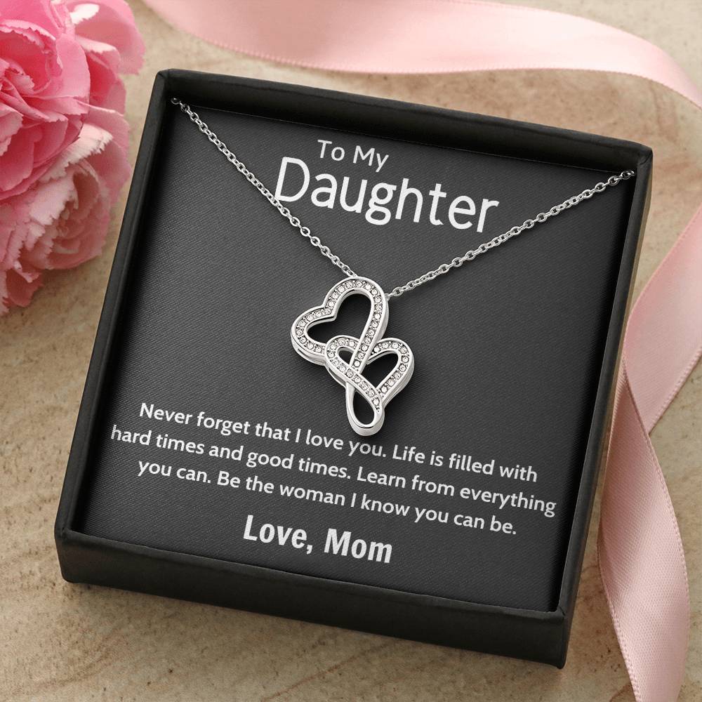 Daughter Gift Necklace Daughter Birthday Gift Gift For Daughter Daughter Jewelry 15 Double Hearts Necklace