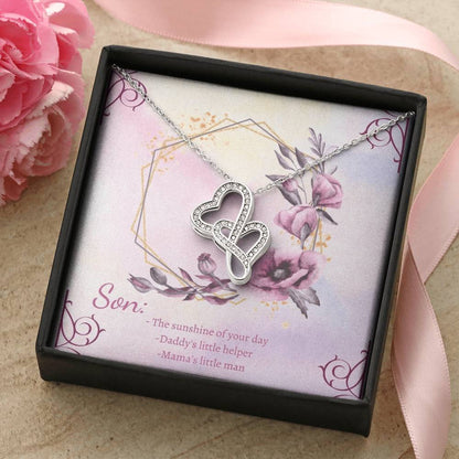 Gift For Mom From Son Mother's Day Gift From Son Mother And Son Gift Necklace Birthday Gift From Son Jewelry Present Double Hearts Necklace