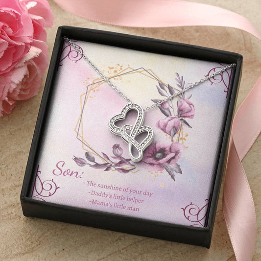 Gift For Mom From Son Mother's Day Gift From Son Mother And Son Gift Necklace Birthday Gift From Son Jewelry Present Double Hearts Necklace