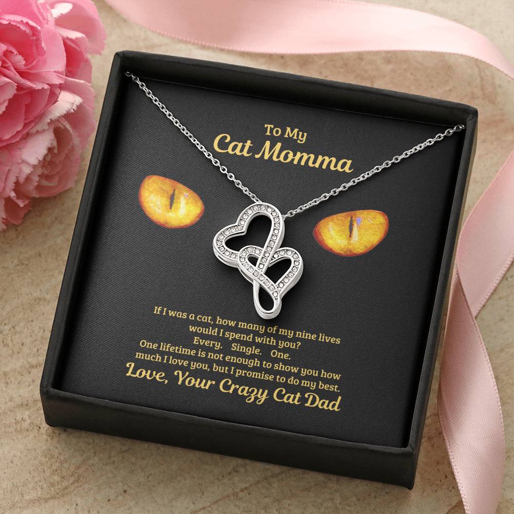 Cat Mom Gifts Cat Lover Gift Ideas Necklace For Women Just Because I Love You Anniversary Gift For Her Christmas Penda Double Hearts Necklace